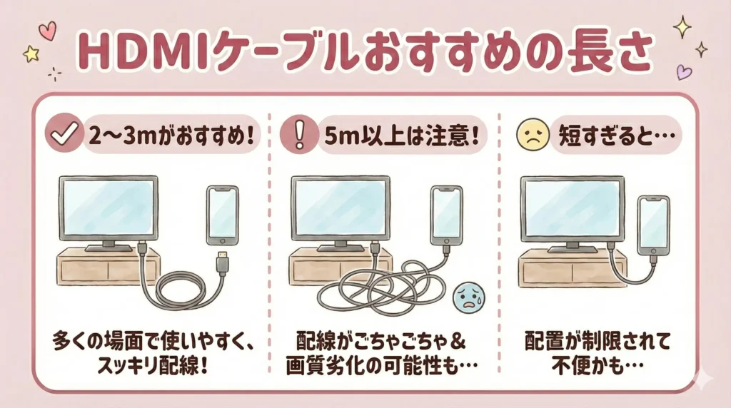 ジャニーズの配信をテレビで見る方法｜HDMIケーブルおすすめの長さ
