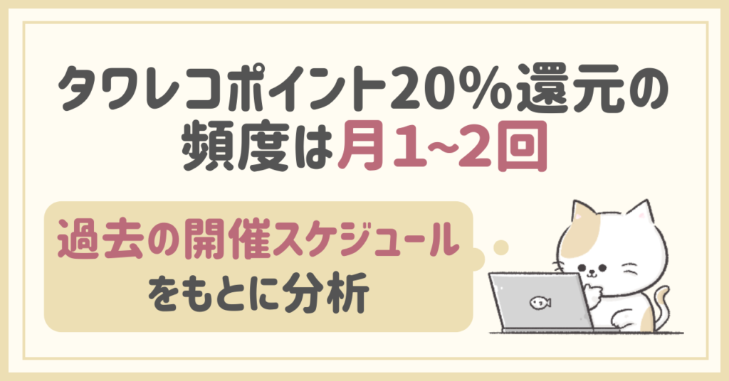 タワレコポイント20%還元の頻度は月1〜2回！過去の開催スケジュールを分析