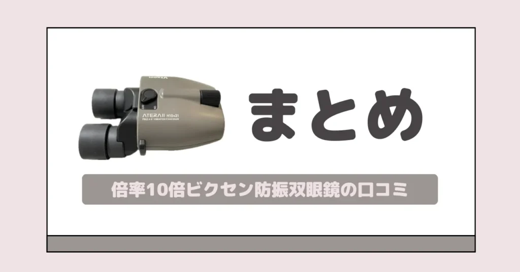 まとめ|倍率10倍ビクセン防振双眼鏡があればいつでもアリーナ最前級の視界