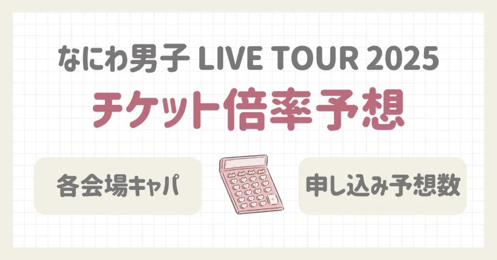 なにわ男子ライブツアー2025情報まとめ|チケット倍率予想