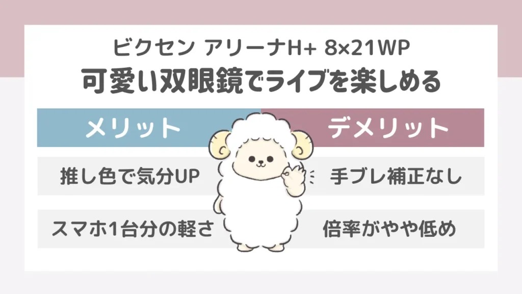 ジャニーズライブにおすすめの双眼鏡5選|ビクセン「アリーナH+ 8×21WP」