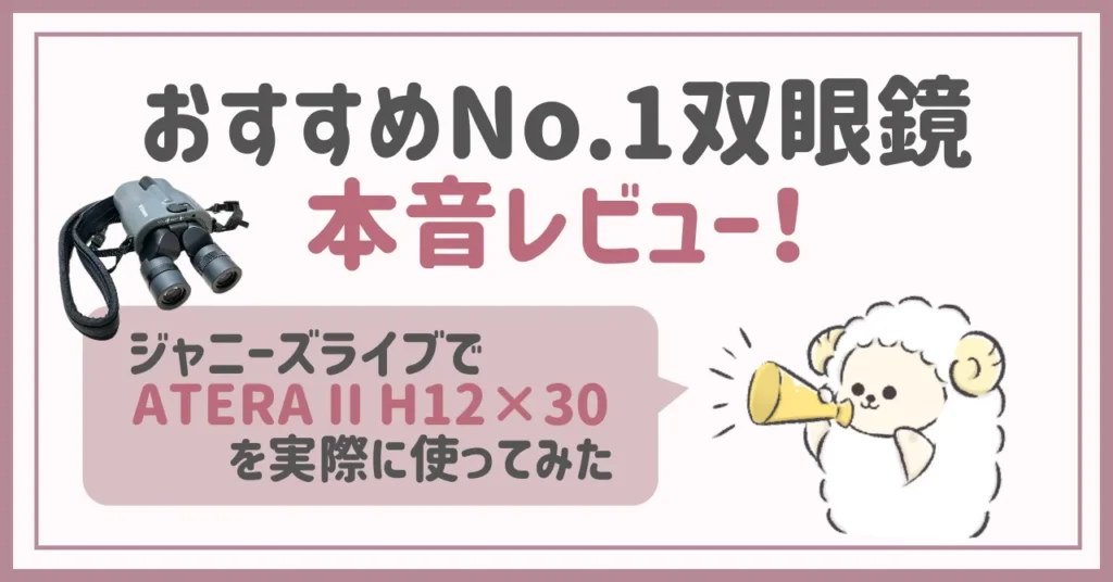 おすすめNo.1双眼鏡をジャニーズライブで実際に使った本音レビュー!