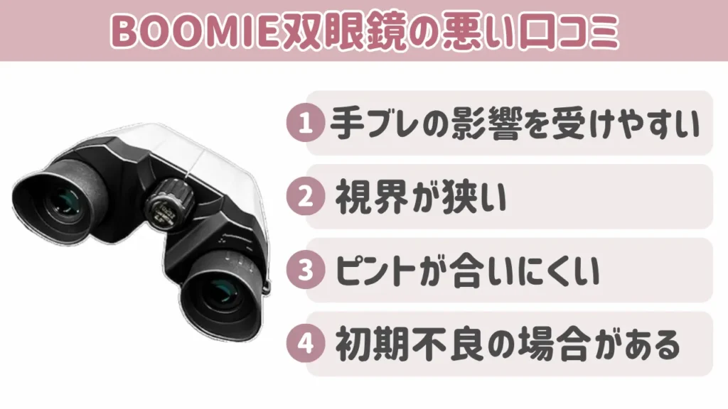 BOOMIE双眼鏡の悪い口コミ