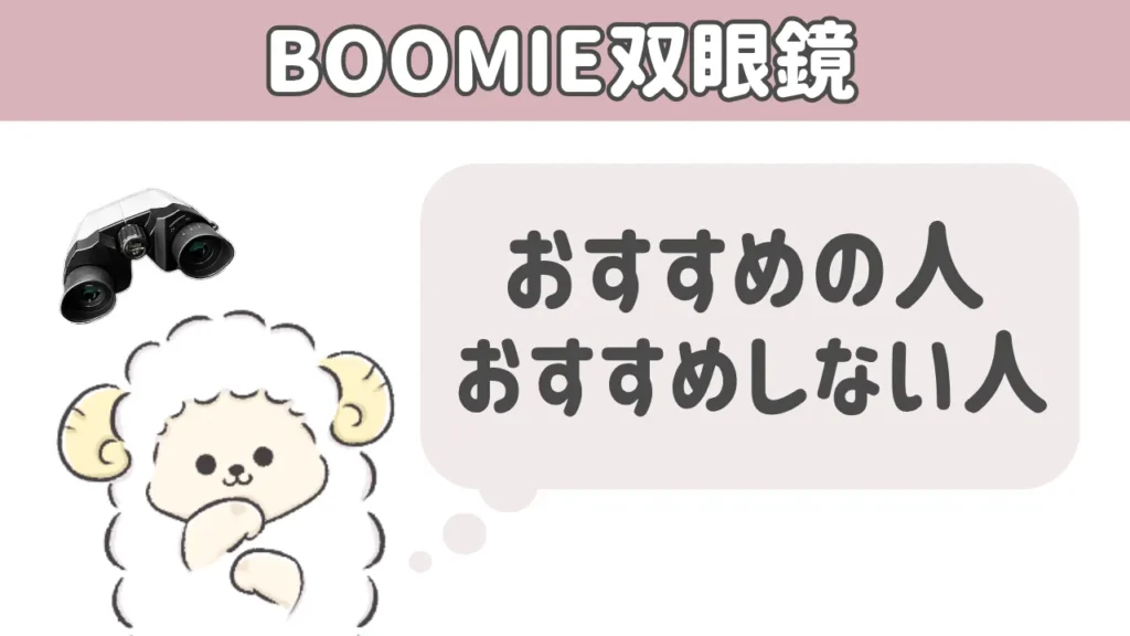 BOOMIE双眼鏡がおすすめの人・そうでない人