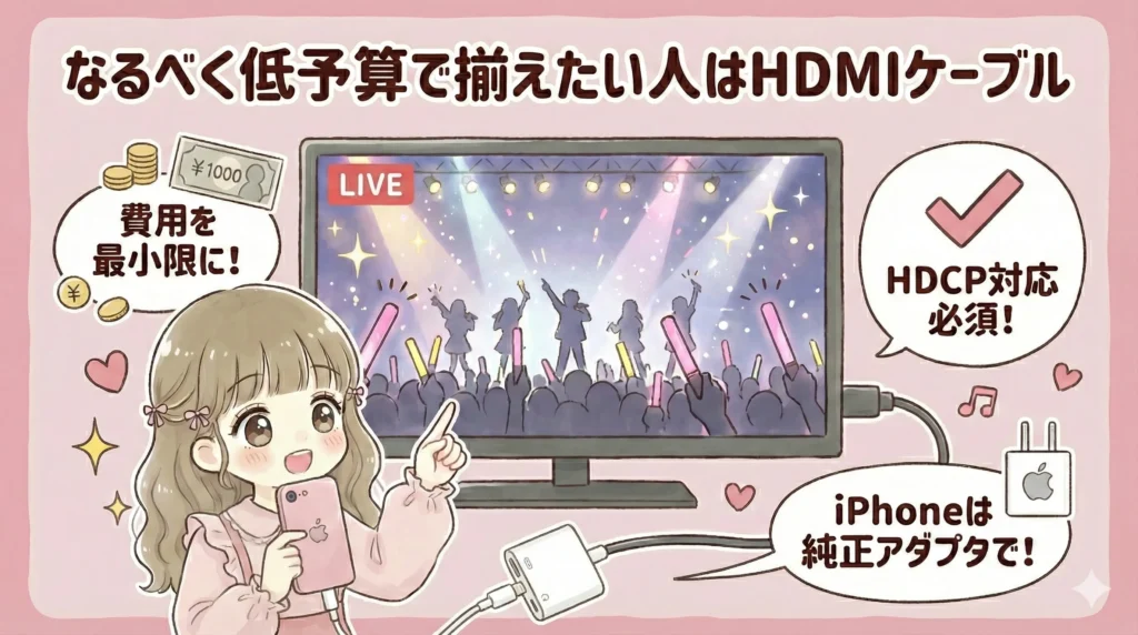 ジャニーズ配信をテレビで見る方法【目的別の選び方】｜なるべく低予算で揃えたい人はHDMIケーブル