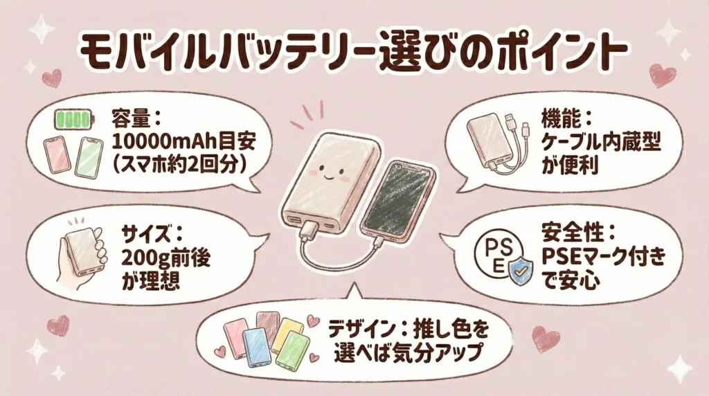 ライブ用モバイルバッテリー選びのポイント