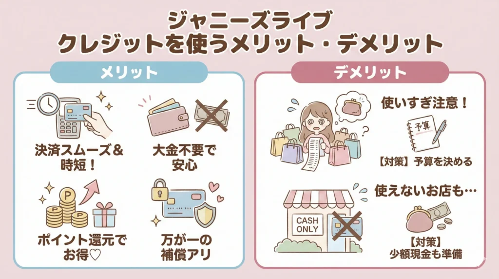 ジャニーズライブでクレジットカードを使うメリット・デメリット