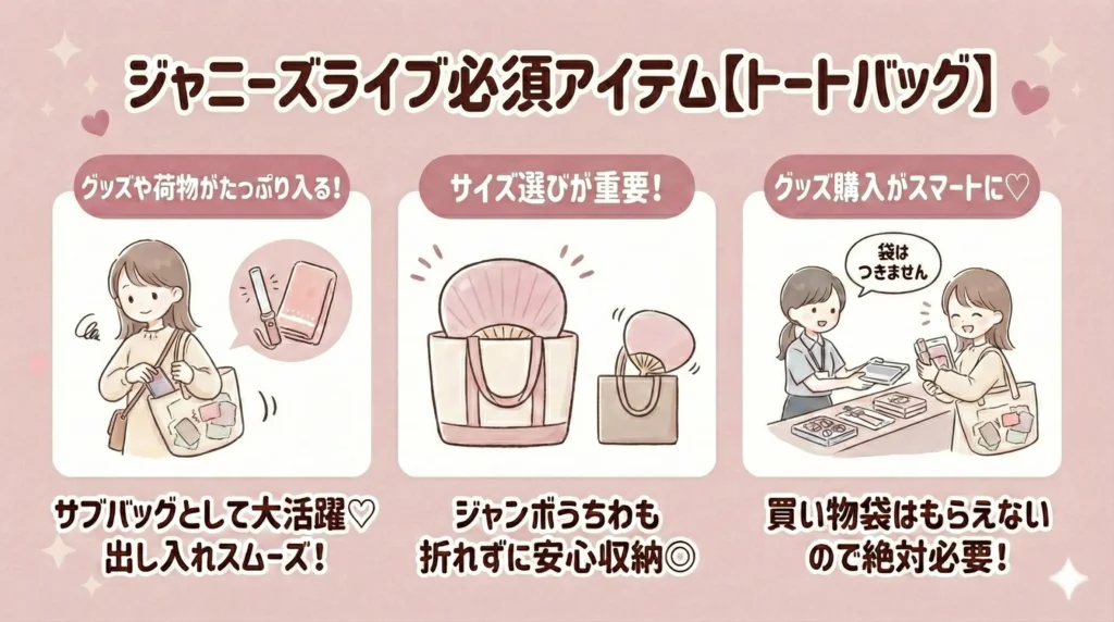 ジャニーズライブ必須アイテム【トートバッグ】