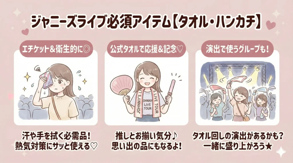 ジャニーズライブ必須アイテム【タオル・ハンカチ】