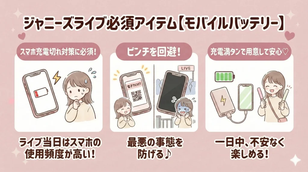 ジャニーズライブ必須アイテム【モバイルバッテリー】