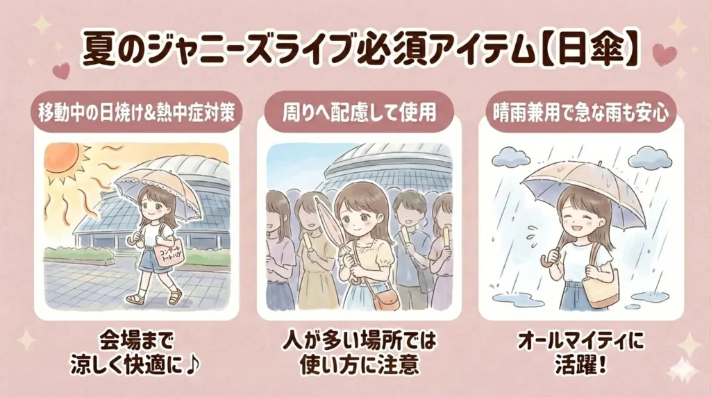 夏のジャニーズライブ必須アイテム【日傘】