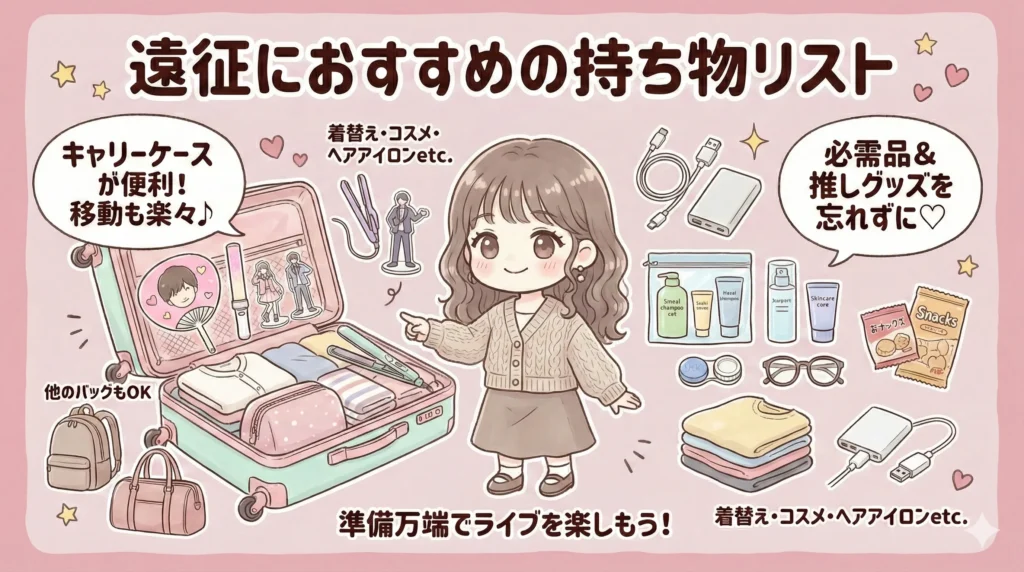 遠征におすすめの持ち物リスト