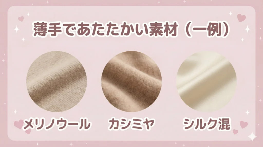 薄手であたたかい素材の一例