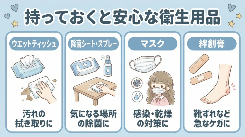 ライブ当日持っておくと安心な衛生用品