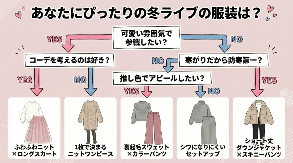 冬のジャニーズライブで選ぶべき服装5選!防寒もかわいいも叶える方法【あなたにぴったりのコーデはどれ?】