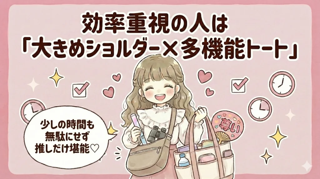 効率重視の人は「大きめショルダー×多機能トート」