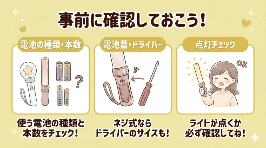 電池とドライバーを持っていくなら事前に確認しておくべきポイント