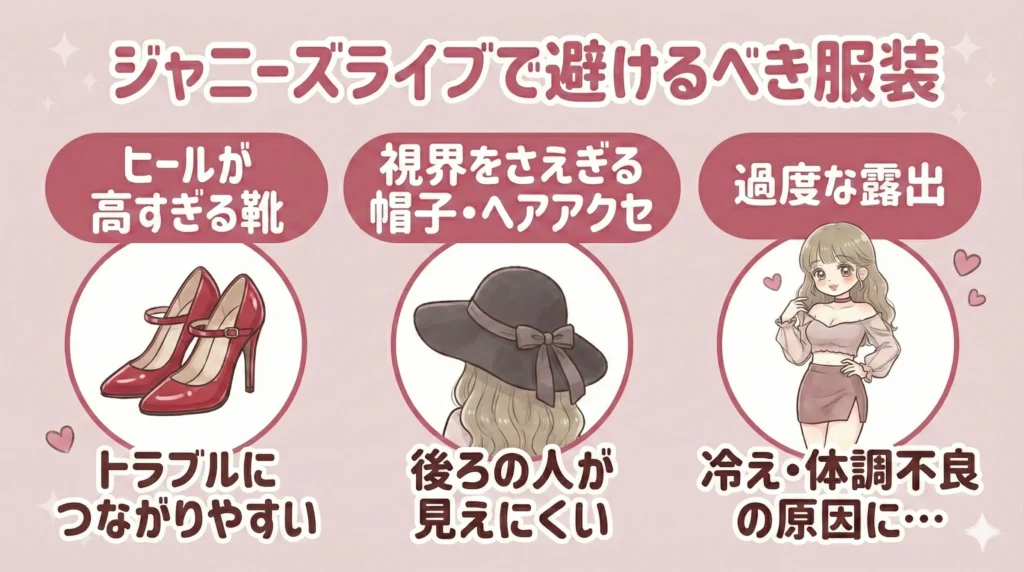 冬のジャニーズライブの服装についてよくある質問【避けたほうが良い服装】