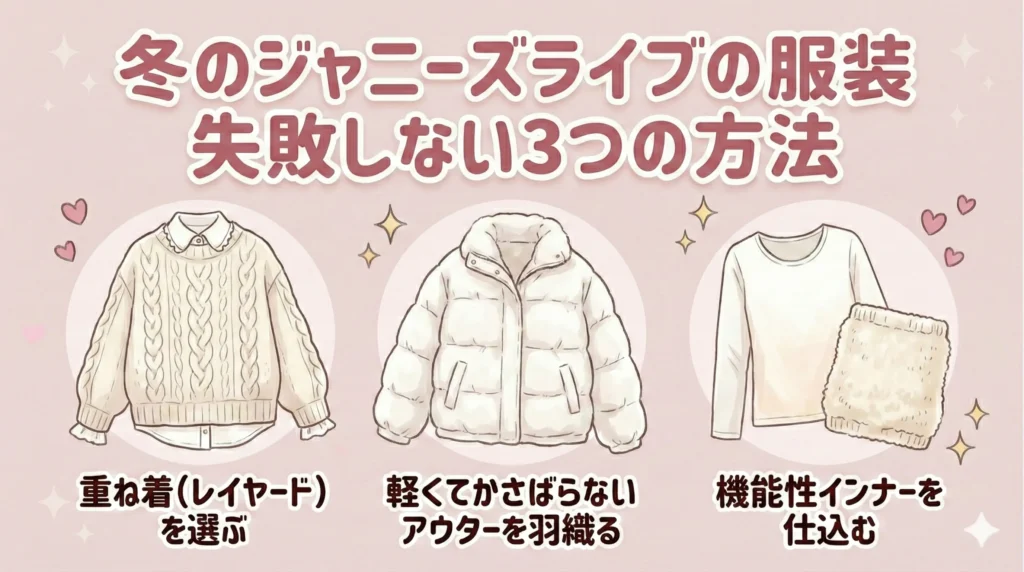 冬のジャニーズライブの服装で失敗しない3つの方法