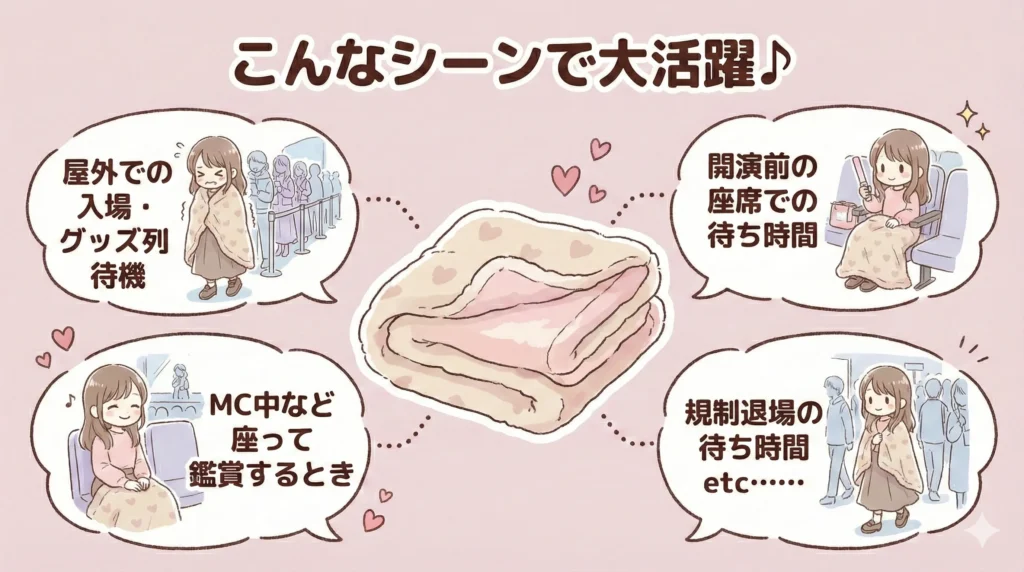 ブランケットはライブの幅広いシーンで活躍