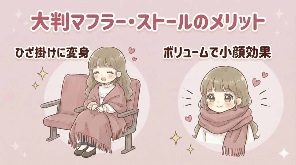 冬のジャニーズライブの服装にプラスすべき防寒グッズ【大判マフラー・ストールのメリット】