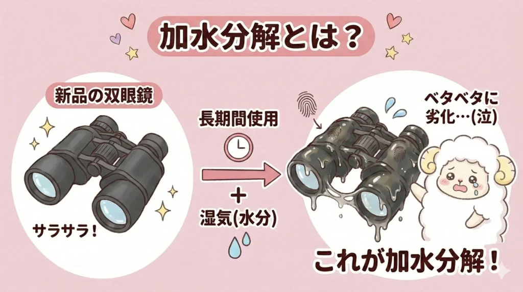倍率10倍ケンコー双眼鏡「ウルトラビューEXコンパクト」の悪い口コミ｜外装がラバー素材で安っぽい【加水分解とは】