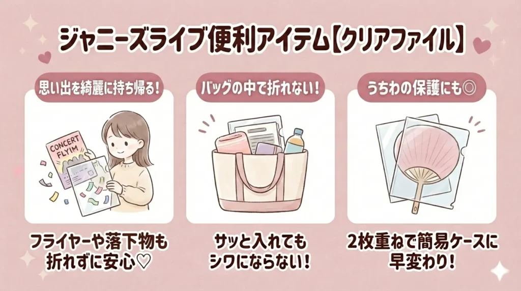 ジャニーズライブ便利アイテム【クリアファイル】