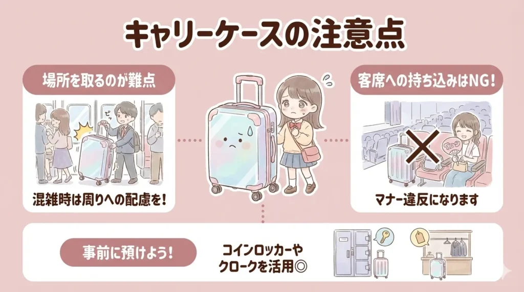 ライブでキャリケースを使うときの注意点