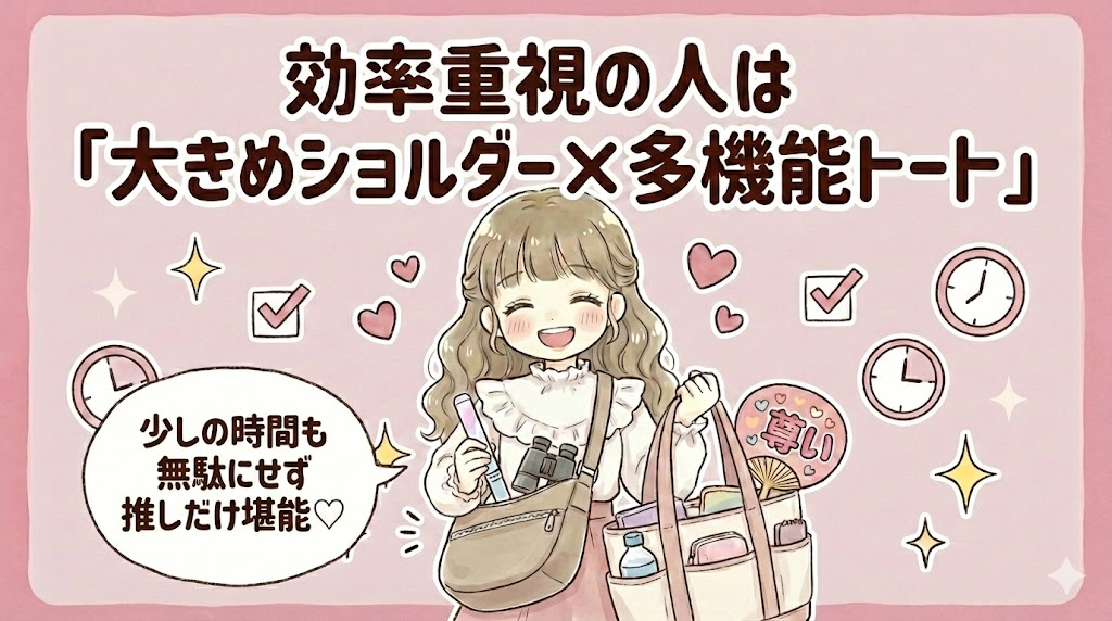 効率重視の人は「大きめショルダー×多機能トート」