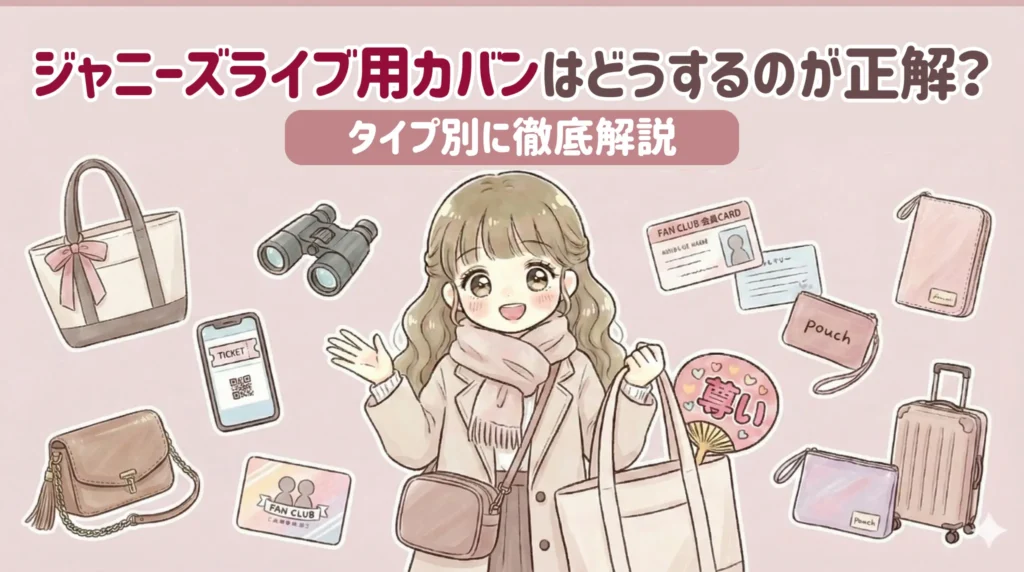ジャニーズライブ用カバンはどうするのが正解？タイプ別に徹底解説